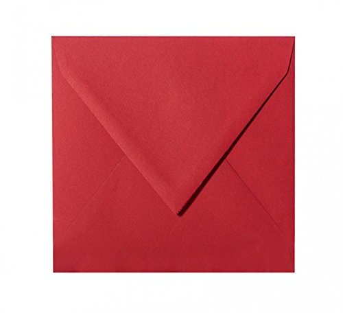Paper24 50 quadratische Briefumschläge 155 x 155 mm mit Spitzlasche, 120g, Farbe: 11 Weinrot