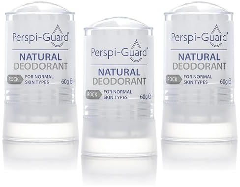 Perspi-Guard 100% Natural Deodorant for Men & Women, Vegan, Aluminium Free Deodorant Made from Tawas Crystals to Prevent Sweat & Odour, 60 g, 3-Pack