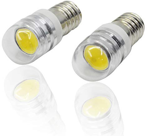 Ruiandsion 2pcs 6V E10 Base Socket LED Bulb COB 2W LED Upgrade Bulb Replacement for Headlamps Flashlights Torch Light Bulbs,4300K Warm White