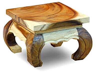 Juego de 3 mesas auxiliares de madera maciza de acacia, varios tamaños (natural, grande)