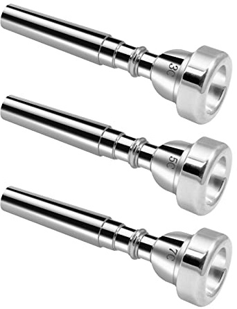 Cheerock 3-Pack Silver Brass Trumpet Mouthpiece Set 3C 5C 7C Beginners