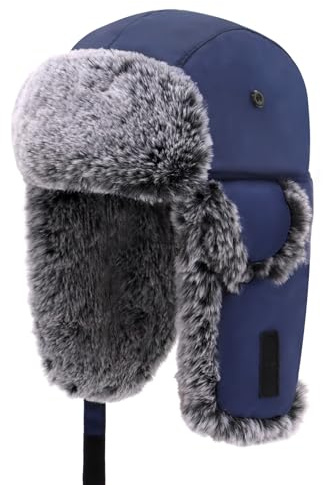 FUOITA Baby Toddler Trapper Hat Kids Dinosaur Adjustable Ushanka Waterproof Winter Aviator Hat for Boys 1T-8T