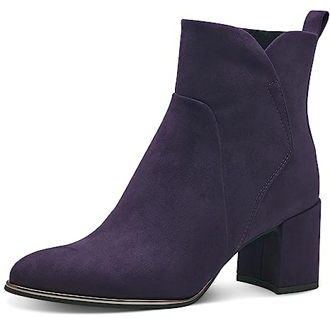 MARCO TOZZI Stivaletti Donna con Tacco Eleganti Tacco a Blocco, Purple, 37 EU
