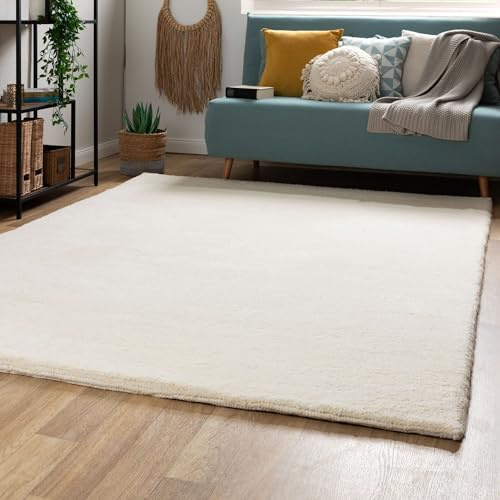 Steffensmeier Berber Teppich Agadir | Schurwolle, Uni, Größe: 170x240 cm, Original aus Marokko, Teppich für Wohnzimmer, Schlafzimmer