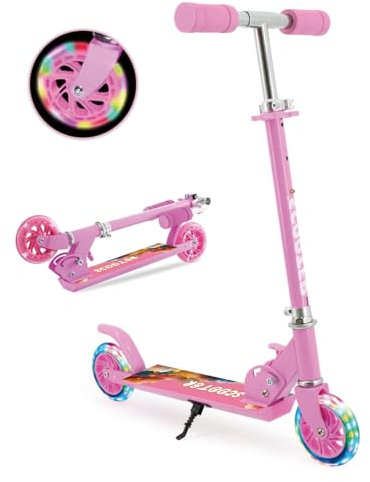 ThleeWay Scooter für Kinder 3-5 Jahre, 2 LED Flash Räder Klappbar Kinderroller mit 3-Stufen verstellbarem Lenker, Ständer,Leichter Sport Scooter für Mädchen und Jungen