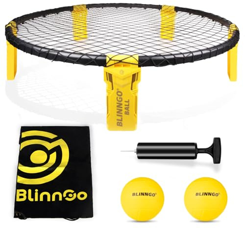 Gziztx Roundnet Games Set, Includes 2 Balls, Playing Net, Bag, Ball Pump and Rules, Garden Game with Friends and Family