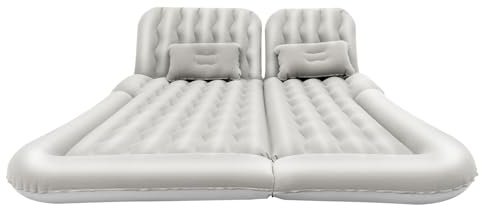 MINRS Materasso per auto, 126 x 174 cm, materasso ad aria autogonfiabile con pompa dell'aria e cuscino, impermeabile, portatile, per viaggi, campeggio, attività all'aria aperta, colore grigio