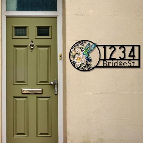 Numéros de maison personnalisés pour l'extérieur, plaques d'adresse d'oiseaux pour l'extérieur, panneau de porte d'entrée, panneau de numéros de maison personnalisés en métal pour maisons, décoration
