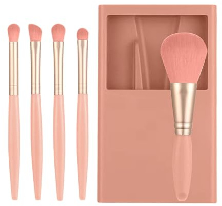Resa – make -up borstset, risstorlek makeup- | resestorlek makeup borstset med hölje och spegel, komplett funktion bärbar kosmetiskt verktyg för fundamentpulver concealer Ly