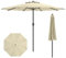Kidsgigglz Sonnenschirm Großer 350cm mit Kurbel, UV Schutz 50+, Neigbar, Aluminium Marktschirm, Strandschirm ohne Ständer, Garten Sonnenschutz, mit Tragetasche, Beige – Sonnenschutz