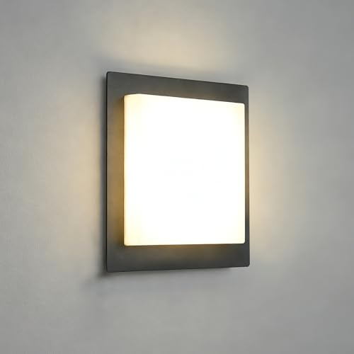 MULANDI LED Outdoor wall Lights, IP44, 4000K External Wall Lights, 1 x 8.5 W Integrated LED Light, Black Die Cast Aluminum, for Garden and Patio Lighting
