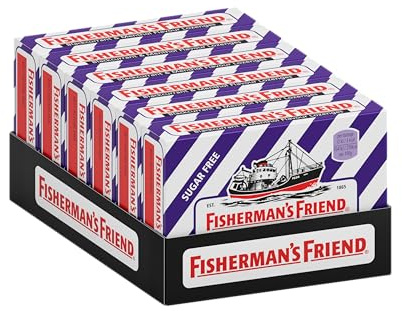 Fisherman's Friend - Pack of 6, 45g Blackcurrant Lozenge Packs, Sugar Free Menthol Lozenges (45g x 6)