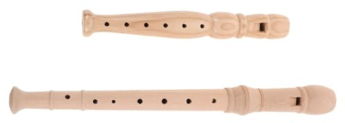 Mipcase 2 Flauto Legno Doppio Tedesco e Inglese per Principianti Ragazzi e Adulti Strumento Musicale Portatile