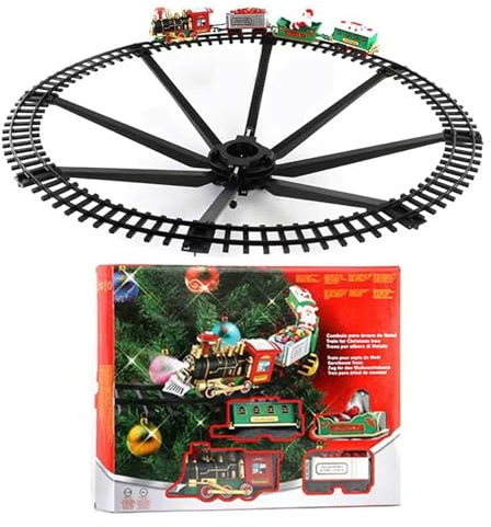 Hanging Christmas Train Set - 2 in 1 Train Toy with Light Sound for Kids, Train Toy Set Around & Under The Christmas Tree, Best Indoor Decoration for Family Yard Garden