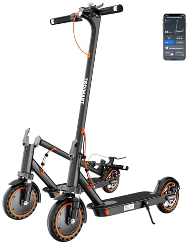 T6S Monopattino Elettrico Adulto Ultraleggero, Indicatori di Svolta, Ammortizzazione a Molla, 350W, 35KM Autonomia, 25 Km/h Max, Controllo App, 8.5 Pneumatici Solidi, Scooter Pieghevole