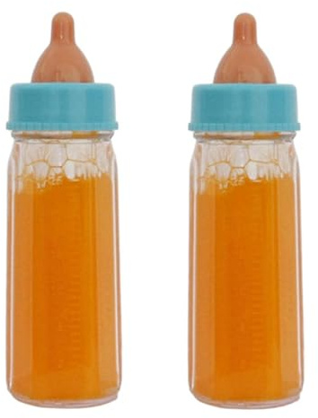 Lot de 2 biberons de lait pour poupées, poupée de lait disparaissant avec jus, accessoires de jeu de rôle, 12 ml, éducation (orange, taille unique)