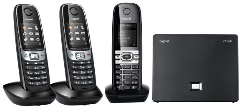 Gigaset C610 IP/C620H Trio Téléphone VoiP sans fil avec Eco DECT 3 combinés supplémentaires Noir