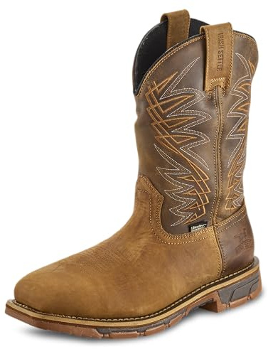 Irish Setter, Marshall, Men’s, 11, Waterproof, Steel Safety Toe, Pull-On Work Boot, Brown, 10 D (Medium)