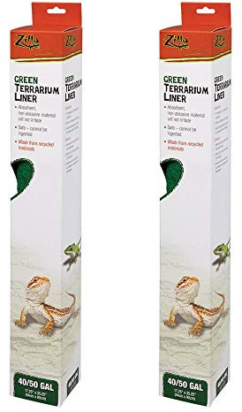 Zilla 2 Pack of Terrarium Liners, 40/50 Gallon, Green