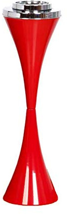 Cendrier sur pied avec couvercle coupe-vent pour terrasse Rouge