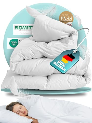 BEFA NATUR Daunendecke Ganzjahr 200x200 cm | 90% Daunen & 10% Federn | 925g Füllgewicht | Allergiker geeignet (NOMITE) | Tierwohl Zertifiziert (DOWNPASS) | Oeko-TEX Klasse 1 | Made in Germany