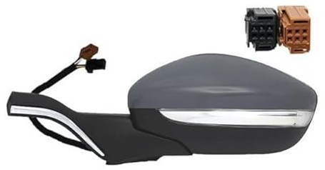 Rétroviseur électrique gauche à peindre et chrome compatible avec Peugeot 208 2012-2019