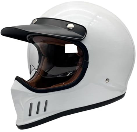 Casques Intégraux Vintage avec Visière, Casque De Moto Cross Homologué ECE, Casque De Moto Jet, Casque Moto Ouvert De Moto pour Homme Femme, Adulte Face Ouverte Demi Helmets