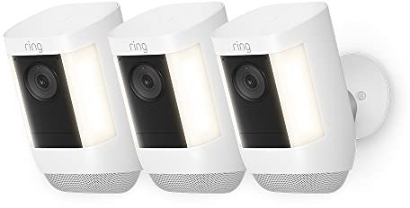Ring Spotlight Kamera Pro Kabel (Spotlight Cam Pro Wired)| Überwachungskamera aussen mit HDR-Video, WLAN, Bewegungserfassung, Alexa-kompatibel | Festverdrahtete Sicherheitskamera mit LED & Sirene