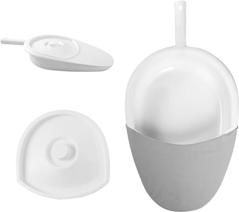 Bedpans with Anti-Odor Cover for Men and Women, Bed Pan with Detachable Handle and Lid, Portable Bed Urinal, Easy to Clean
