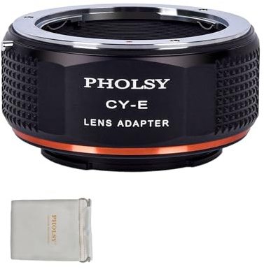 PHOLSY Manuale Adattatore per Lente: Compatibile con Obiettivi Contax/Yashica (C/Y) e Compatibile con Sony E (NEX) Corpo Fotocamera, CY su E