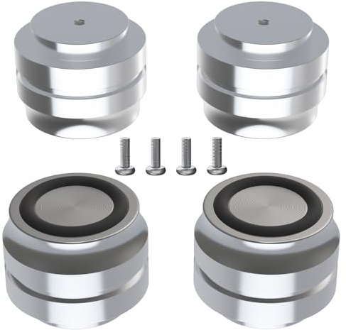 4 stycken aluminium-enhetsfötter HiFi-absorberande fötter HiFi-absorberande fötter vibrationsdämpare fötter för skruvning för skivspelare subwoofer boxning (33 mm x 22 mm