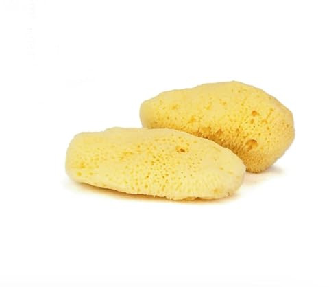 IntimateCare Sea Sponges. Mediterranean Sea Sponges in Plastic Free Packaging - Absolute Quality (Golden Yellow, 2X 6.5-8cm)
