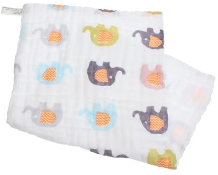 Abaodam Baumwollhandtücher Weiche Saugfähige Waschlappen Für Neugeborene Als Spucktuch Oder Badetuch Für Empfindliche Babyhaut Elefantenmuster