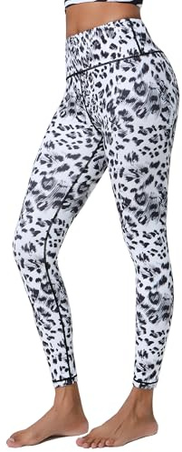 YuanDiannn dam 7/8 leopard yogabyxor hög midja stretch sport leggings färgglada push-up leggings formande tights tryck kompression träning fitness löparbyxor lejon löpartights, 1#, S