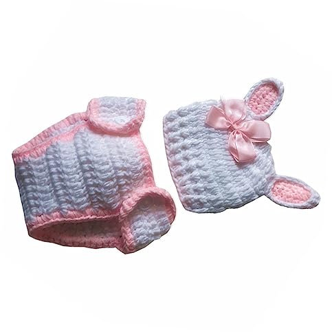 KONTONTY Süße Gestrickte Kostüm Windel Hut Outfit Neugeborenen Foto Prop Ostern Kleid