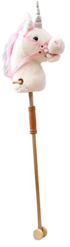 Harilla Bastón de Peluche para Montar con Efectos de Sonido realistas, Divertido Palo de Madera, Caballo de Juguete en un Palo para niños de más de, Caballo Desmontable