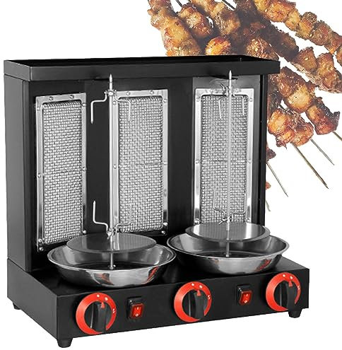 ZHJOPP Horno asador Vertical Profesional a Gas para Parrilla, máquina para Hornear asador Giratorio para Cocina de Kebab, electrodomésticos