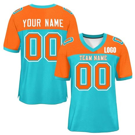Personalisiertes American Football Trikot mit Namen Nummer Benutzerdefinierte Herren Sporthemden Trikot Atmungsaktiv Personalisierte Fußballtrikots Fußball Team Shirt für Frauen Männer Jugend Kind