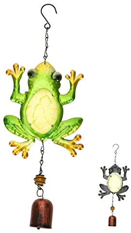 UPKOCH Éolienne en Métal Forme Grenouille pour Extérieur, Jardin Et Terrasse, Pendentif Cloche Suspendu, Décor Artisanal Sonore Relaxant