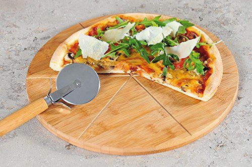 Kesper Assiette à pizza en bambou certifié FSC, 32 cm, Bois, Lot de 3