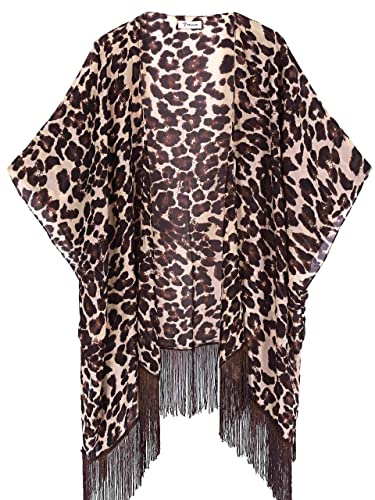 soul young Mujeres Impresión Floral Gasa Kimono - Talla Extra Ligero Elegante Playa Vestido Bikini Encubrimiento