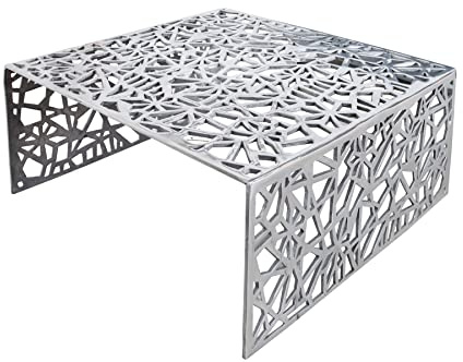 invicta INTERIOR Stylischer Couchtisch Abstract 60 cm Alu Silber im Triangle Design Tisch Aluminium Wohnzimmertisch