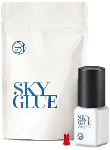 Super Strong Sky D Eyelash Extension Glue 5ml - Professional Black Bonding Adhesive for Long Lasting Semi Permanent Individual Lash Extensions - 3-4s Fast Drying / 4-6 Week Retention