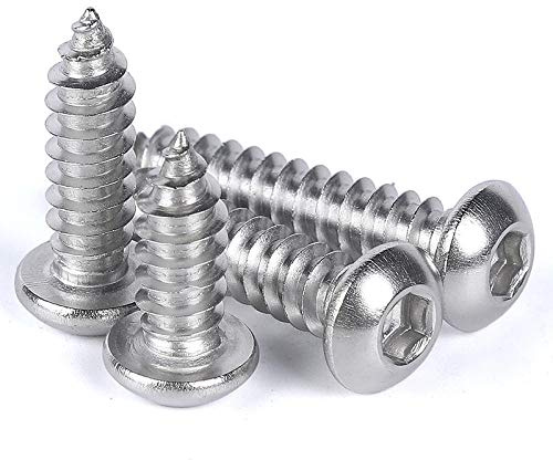 JINYONGFA Tornillo autorroscante Hexagonal de Cabeza Redonda de Acero Inoxidable 304, Tornillo autorroscante de Cabeza semicircular, Tornillo autorroscante Hexagonal M3M4M5M6-M6 * 25 (10 tabletas)