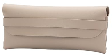 YONBEN Faux Leather Pen and Pencil Case with Tuck in Flap Stationery Bag for Student Lightweight Design (Faux Leather,Khaki/FL)