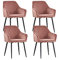 JYMTOM Esszimmerstühle 4er Set Küchenstühle Polsterstühle modernes Design Stühle mit Armlehne, Sitzfläche aus Samt, Gestell aus Metall, für Wohnzimmer, Schlafzimmer und Küche(4,Rose)