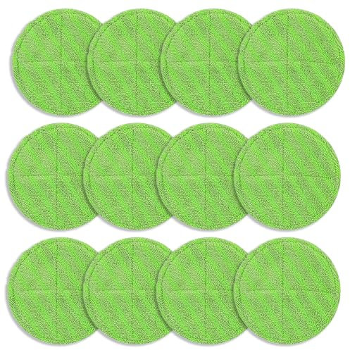 YANGYUQI 12 Stück Mikrofaser-Pads Kompatibel für Steam Twister Dampfreiniger, Ersatz Pads für alle Böden - Langlebig und Perfekte Passform - Maschinenwaschbar