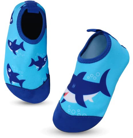 Kinder Badeschuhe Schwimmschuhe Jungen Mädchen Wasserschuhe rutschfest Schnell Trocknend Strandschuhe Leicht Sommer Aquaschuhe Barfußschuhe Kleinkind Baby Pool Beach Barfuss Surfen Yoga 22/23EU Hai