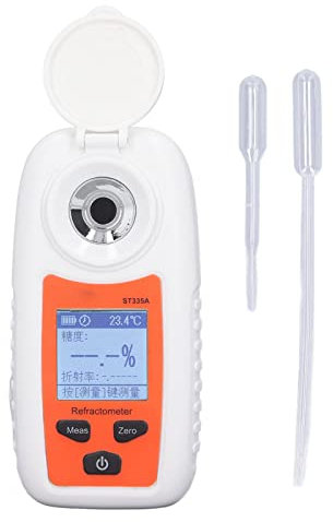Digitales Brix-Refraktometer, Fruchtzuckermessgerät, mit LCD-Großbildschirm, Staubdichter Schutzhülle, Automatischer Temperaturkompensation, für Obst, Getränke
