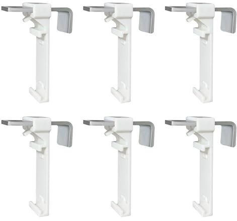 UTEFIF 6 soportes de sujeción para estor, estor doble, sin taladrar, para sujetar y pegar, como accesorio de repuesto para la fijación a la ventana fija de PVC